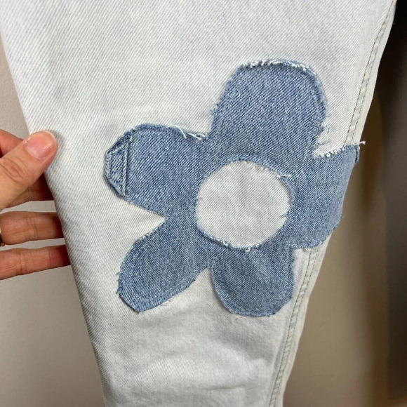 VTG Levi's 521 Jeans Womens Size 8 Floral Applique 90s 1994 Light Wash High Rise - Picture 6 of 15